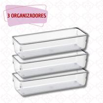 Kit 3 Organizadores Resistente P/ Gavetas Porta Joias Escritorio