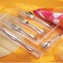 Kit 3 Organizadores Talheres Colher Facas Garfo Transparente
