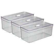 Kit 3 Organizadores Transparente Com Tela Retangular Grande Kit 3 Organizadores Transparente Com Tela Retangular Grande