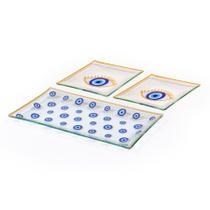 Kit 3 Ornamentos Pratos Em Vidro Olho Grego Quadrado E Retangulo Kit 3 Ornamentos Pratos Em Vidro Olho Grego Quadrado E Retangulo