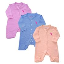 KIT 3 ou 4 Peças Roupa Bebê Recém Nascido Pijama Pézinho