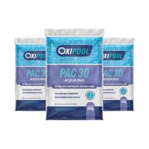 Kit 3 Oxipool Acquamax Pac 30 Ultra Decantador Granulado 250g Piscinas