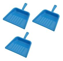 KIT 3 Pá De Lixo Limpeza Plástica De Mão Com Cabo Resistente