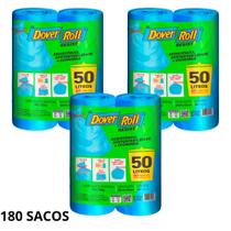 Kit 3 pack saco para lixo dover roll resist 50 litros reforçado, econômico 2 rolos com 30 unidades cada Kit 3 pack saco para lixo dover roll resist 50 litros reforçado, econômico 2 rolos com 30 unidades cada