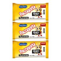 Kit 3 paçoquita paçoca esporte quadrada com whey 18g sta helena - zero açucar 7g proteina