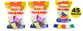 Kit 3 Pacote Massa De Eva Pula E Molda 15 Cores Diferentes