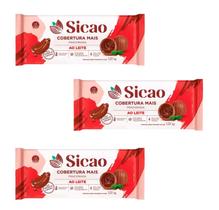 Kit 3 pacotes Barra Cobertura Mais Ao Leite 1,01kg Sicao