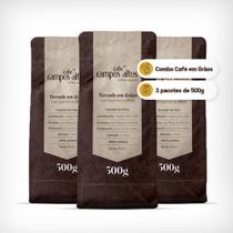 Kit 3 Pacotes de 500g Grãos Torrados 100% Arábica - Café Especial Campos Altos