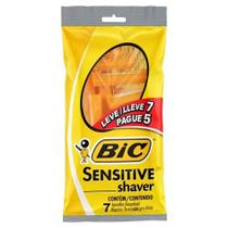 Kit 3 pacotes de barbeador bic shaver sensitive com 7