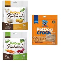 Kit 3 Pacotes De Biscoitos Naturais e Crock Petdog para Cães Kit 3 Pacotes De Biscoitos Naturais e Crock Petdog para Cães
