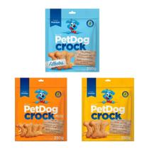 Kit 3 Pacotes De Biscoitos Petdog Crock paraCães250g