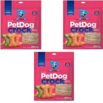 Kit 3 Pacotes De Biscoitos Super Premium Petdog Crock Mix.