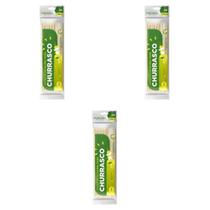 Kit 3 Pacotes de Espetos de Bambu para churrasco 25cm Natural com 50 unidades Kit 3 Pacotes de Espetos de Bambu para churrasco 25cm Natural com 50 unidades