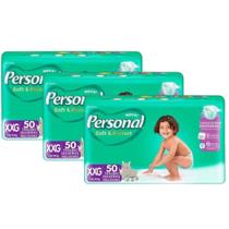 Kit 3 Pacotes de Fralda Personal Baby Protect&Sec- XXG - 50un Cada Total 150 Unidades