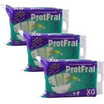 Kit 3 pacotes de fraldas descartáveis adulto protfral Kit 3 pacotes de fraldas descartáveis adulto protfral
