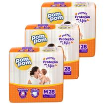 Kit 3 Pacotes de Fraldas Descartável Infantil Pom Pom Protek Kit 3 Pacotes de Fraldas Descartável Infantil Pom Pom Protek
