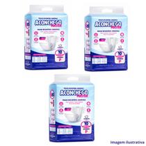 Kit 3 Pacotes de Fraldas Geriátricas Adulto Aconchego G com 30 Unidades de Alta Absorção