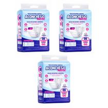 Kit 3 Pacotes de Fraldas Geriátricas Adulto Aconchego GG com 24 Unidades de Alta Absorção