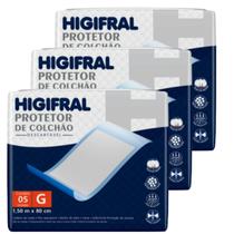 Kit 3 pacotes de protetor de colchão descartável higifral