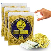 Kit 3 Pacotes Elástico Látex Borracha 300G Para Dinheiro Escritório