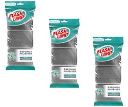 Kit 3 pacotes esponja lava louça cozinha não risca c/3un