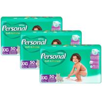 Kit 3 Pacotes Fralda Descartável Personal Baby - Pacote Hiper Tam XXG - Total 150 Tiras Kit 3 Pacotes Fralda Descartável Personal Baby - Pacote Hiper Tam XXG - Total 150 Tiras