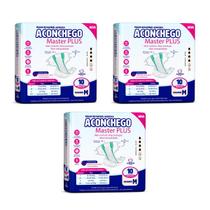 KIT 3 Pacotes Fralda Geriátrica Adulto Aconchego PLUS M 30 Unid Incontinência Severa Alta Absorção KIT 3 Pacotes Fralda Geriátrica Adulto Aconchego PLUS M 30 Unid Incontinência Severa Alta Absorção