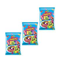 Kit 3 Pacotes Jujuba Delikuky Bala Macia e Colorida