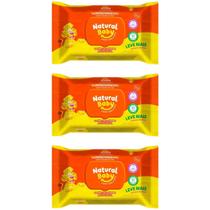 KIT 3 Pacotes Lenço Umedecida Natural Baby Wipes - 100 Unidades Cada KIT 3 Pacotes Lenço Umedecida Natural Baby Wipes - 100 Unidades Cada