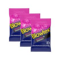 Kit 3 Pacotes Preservativo Blowtex Orgazmax com 3 Unidades cada