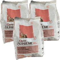 Kit 3 Pacotes Quatree Supreme Gatos Castrados Salmão1KG