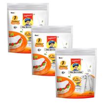 Kit 3 pacotes tapioca da terrinha na medida 7 sachês 70g cada praticidade com porções individuais