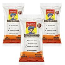 Kit 3 pacotes tapioca da terrinha pacote 1kg praticidade para receitas tradicionais