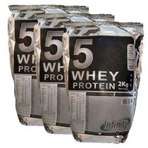 Kit 3 Pacotes Whey Protein 5w Infinity - 6 Kilos - Chocolate
