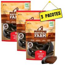 Kit 3 pacots mordedor natural casco bovino natural farm