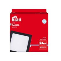 Kit 3 Painéis Embutir 24w Quadrado Cor Preto Branco Frio