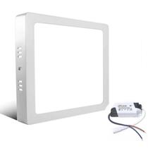 Kit 3 Painéis Led Sobrepor 12W Quadrado Branco Frio Bivolt