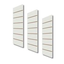 Kit 3 Painel Canaletado Branco Expositor Parede Inteligente Mdf Para Loja 0,90x0,30m