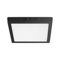 Kit 3 Painel LED 18W Lux Quadrado Sobrepor Preto