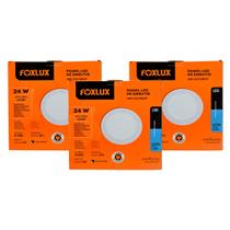 Kit 3 Painel LED 24W Bivolt 6500K Redonda Embutir Foxlux Kit 3 Painel LED 24W Bivolt 6500K Redonda Embutir Foxlux