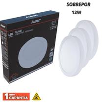 Kit 3 painel led aluminio sobrepor redondo 6w avant