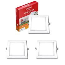 Kit 3 Painel Led Embutir 18w Bivolt 6500k Quadrado Ourolux