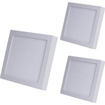 Kit 3 Painel Led Sobrepor Quadrado Branco Frio 6500K 12W Bivolt - Luz Econômica e Eficiente Kit 3 Painel Led Sobrepor Quadrado Branco Frio 6500K 12W Bivolt - Luz Econômica e Eficiente