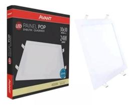 Kit 3 Painel Luminaria Embutir Led 24w 30x30 Branco 4000k