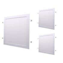 Kit 3 Painel Plafon Led 24w Quadrado Embutir 3000k Luminária Bivolt Branco-Quente