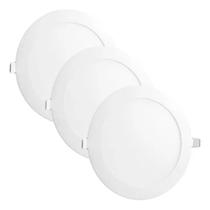 Kit 3 Painel Plafon Led 24w Redondo 30Cm Embutir 4000k Bivolt Startec