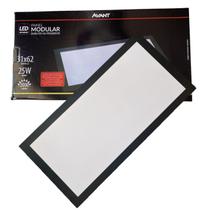 Kit 3 Painel Plafon Preto Retangular Embutir 30x60cm 25w Branco Neutro 4000K