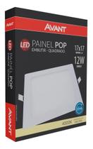 Kit 3 Painel Plafon Quadrado Embutir 12w Branco Neutro 4000k