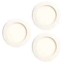 Kit 3 Painel Redondo Embutir LED Luz Amarela Branco Quente 3000k 6W Bivolt Iluminação