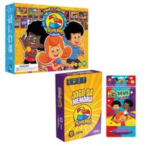 Kit 3 palavrinhas - 3 vol: jogo vamos cantar + jogo da memória + aquabook